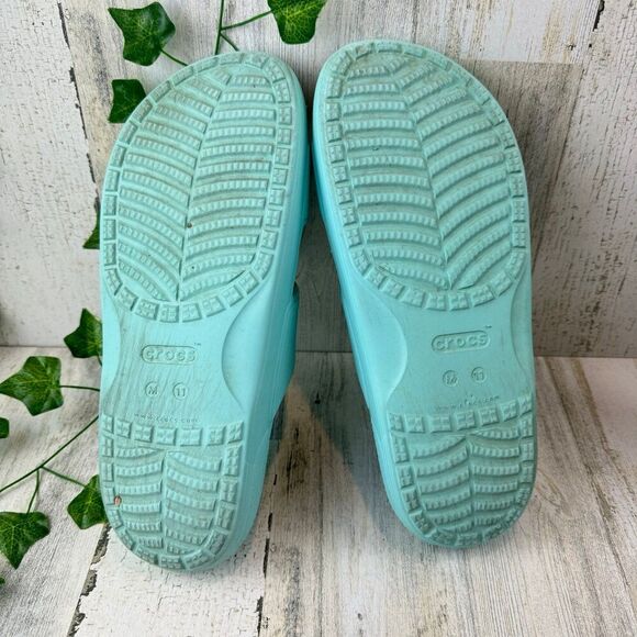 Crocs Classic Slide M11 Sandals Blue Slip On Double Strap Flats Shoes - Picture 6 of 7